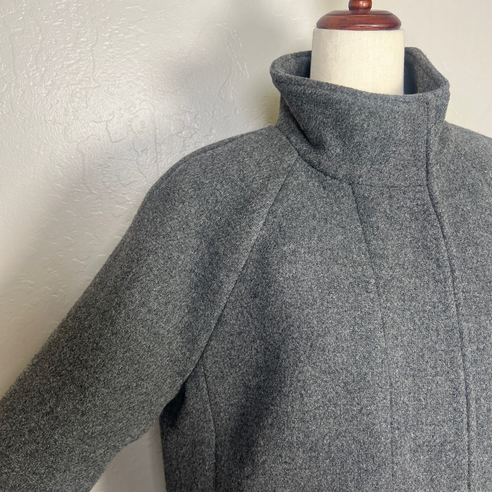 J.CREW Women Size 8P Heather Gray Toscana Coat Italian Stadium-cloth Wool‎ Blend - Picture 5 of 14